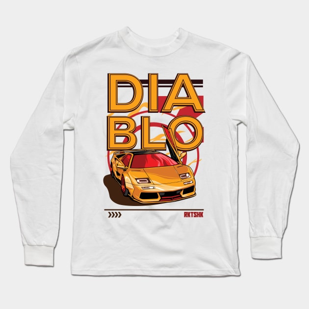 Lambo Diablo custom Long Sleeve T-Shirt by ASAKDESIGNS